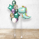 Abysaurus Big Chrome Confetti Balloon Bouquet Set