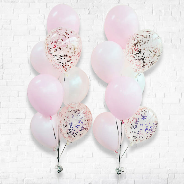 Pink Party Confetti Balloon Bouquet set of 2