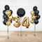 Any 2 Number Black & Gold Classic  Custom Text  Balloon Set