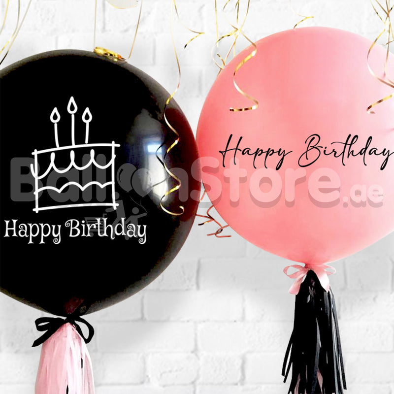Black & Pink Birthday Set of 2 30inches Custom Text/ Personalized Balloon / Happy Birthday / Any Text if Logo(Upon approval if Possible) PRE-ORDER 1DAY In Advance