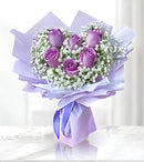 Charming purple rose 6pcs