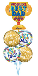 Dad Birthday & Best Dad All Foil Balloon Bouquet With weight
