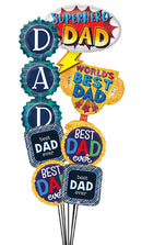 World Best Dad, Super Hero Dad Jumbo Balloon Bouquet with Weight