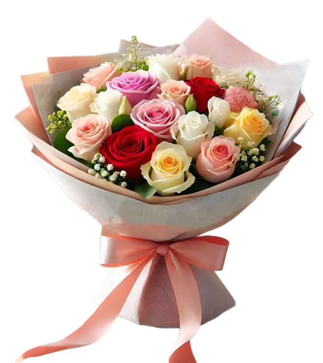 Pretty   Mix Roses  Hand Bouquet