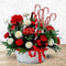 Christmas Greetings Fresh Flower Basket Arrangement