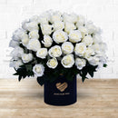 Classy White Roses Flowers Arrangement