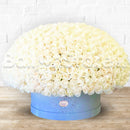 Full Romance White Roses Flowers Arrangement