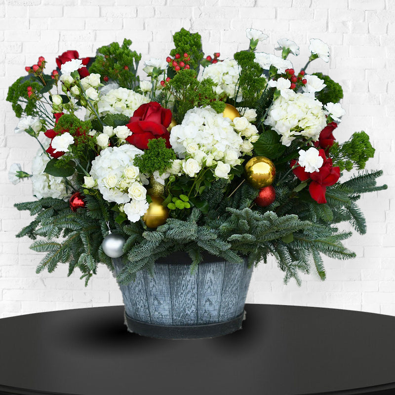 Full of JOY Christmas Centerpiece Fresh Flower Arrangements