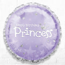 Happy Birthday Princess Foil Balloons - Back & Front Design