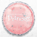 Happy Birthday Princess Foil Balloons - Back & Front Design