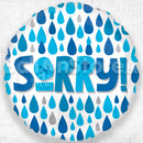 Blue Sorry Smiley Round Foil - Helium Filled
