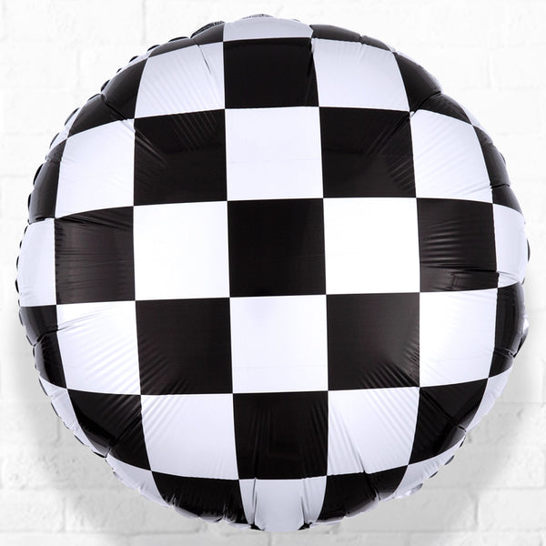 Race Car Checkered Foil Balloons