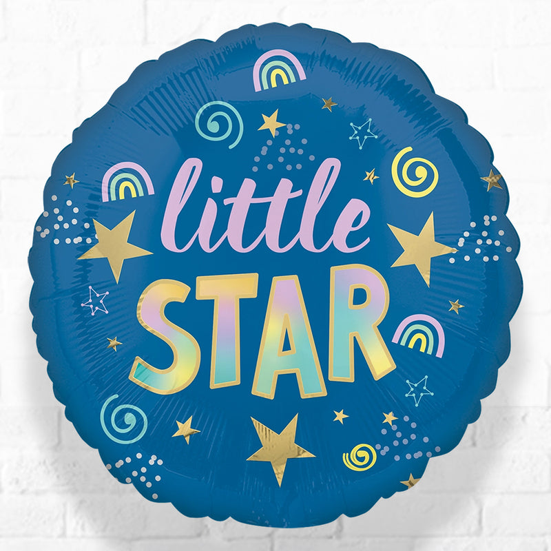 Sleepy Little Star Foil Balloon - Helium Filled (Back & Front Design)