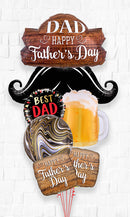 HFD Wood Marquee Mustache Best Dad Fathers Day Cheers Big Bouquet