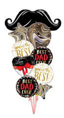 Best DAD Love You Marble Mustache Big Balloon Bouquet