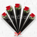 Single Red Rose with Gypsophila - Set of 5 / 15 / 30 / 100