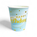 6-Pieces 9oz Disposable Happy Birthday Paper Cups – Gradient Blue