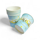 6-Pieces 9oz Disposable Happy Birthday Paper Cups – Gradient Blue
