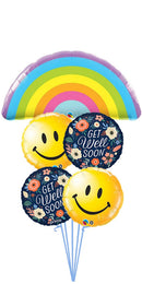 Get Well Soon Rainbow Balloon Bouquet With Weight