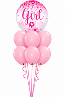 Jumbo Baby Girl Confetti Classy Script Balloon Bouquet