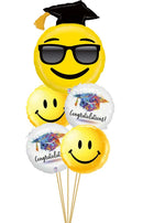 Graduation Smiley Congratulations Balloon Bouquet With weight