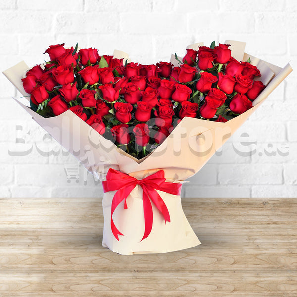 Exquisite Heart LOVE Red Roses Hand Bouquet