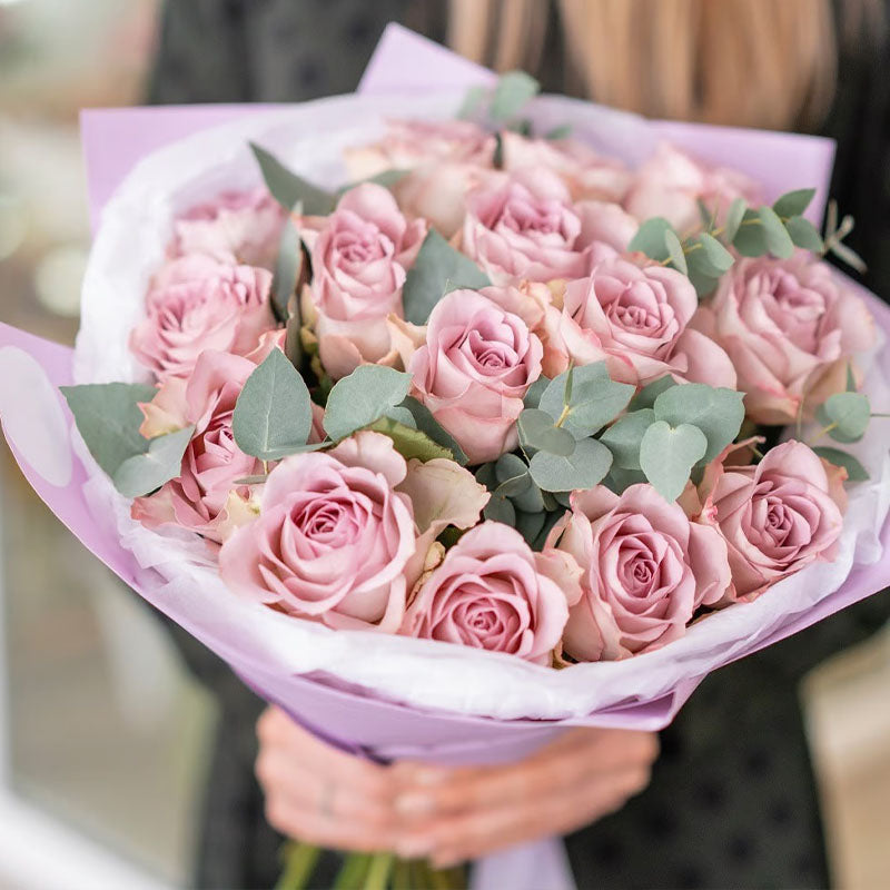 Purple Love Roses Fresh Flower Hand Bouquet - roses for valentines