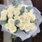 Pure Love White Roses Fresh Flower Hand Bouquet - Send Valentines Flower bouquet Dubai