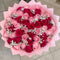 Love & Romance Pink  Red Roses Fresh Flower Hand Bouquet - Valentine Bouquet Delivery UAE