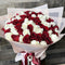 Serendipity Love Red &  White Roses Fresh Flower Hand Bouquet