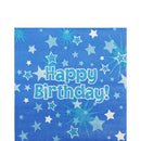 6-Pieces 2-Ply Happy Birthday Paper Napkins – Blue Stars