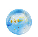 Happy Birthday Paper Plates – Gradient Blue 9inches - 6count