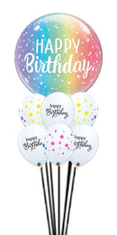 Bubble Birthday Ombre Dots Balloon Bouquet With Weight