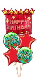 TNT Mine Craft B-Day Pixel Party Balloon Bouquet with Weight