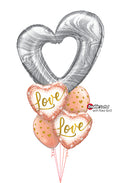 Rose Gold Glitter Ombre Dots Birthday Balloon Bouquet