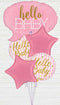 Hello Baby Pink stripes Balloon bouquet with weight