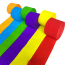6-Pieces Rainbow Crepe Paper Streamers, Crepe Paper Rolls