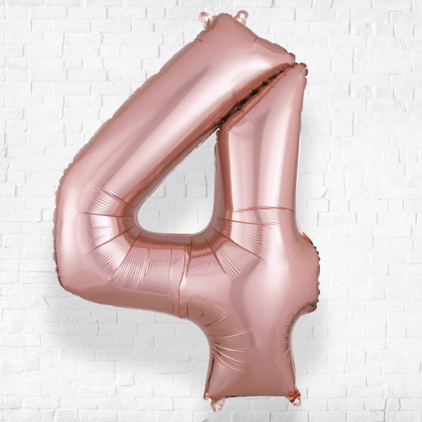Number Four Rose Gold Helium Filled