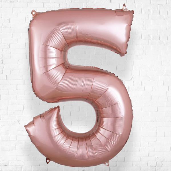 Number Five Rose Gold Helium Filled