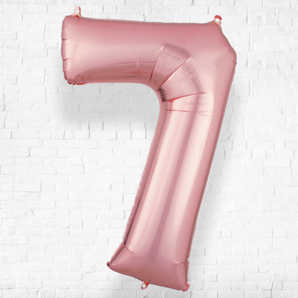 Number Seven Rose Gold Helium Filled