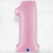 Number One Pastel Pink Helium Filled