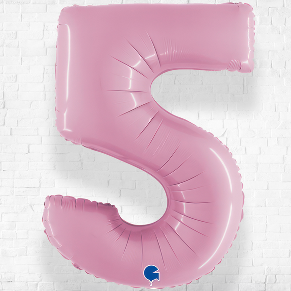 Number Five Pastel Pink Helium Filled