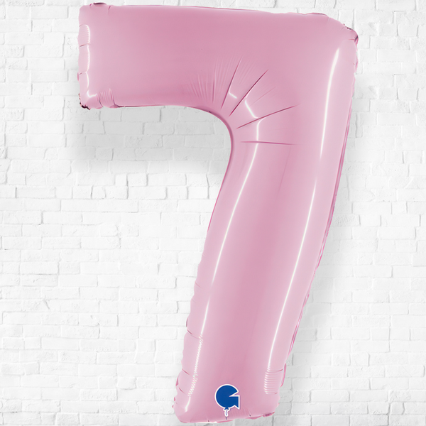 Number Seven Pastel Pink Helium Filled