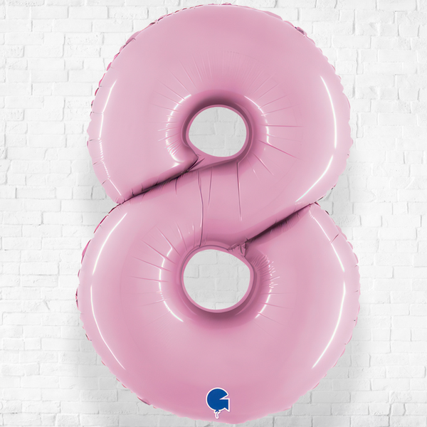 Number Eight Pastel Pink  Helium Filled