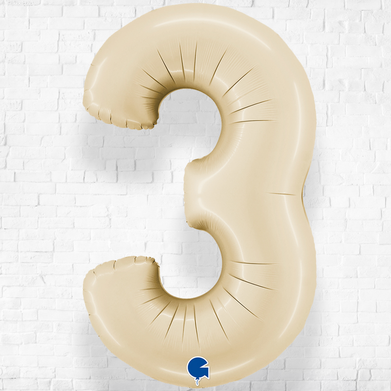 Number Three Cream Helium Filled