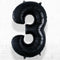 Number Foil Number Three Black Helium Filled