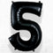 Number Foil Number Five Black Helium Filled