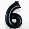 Number Foil Number Six Black Helium Filled