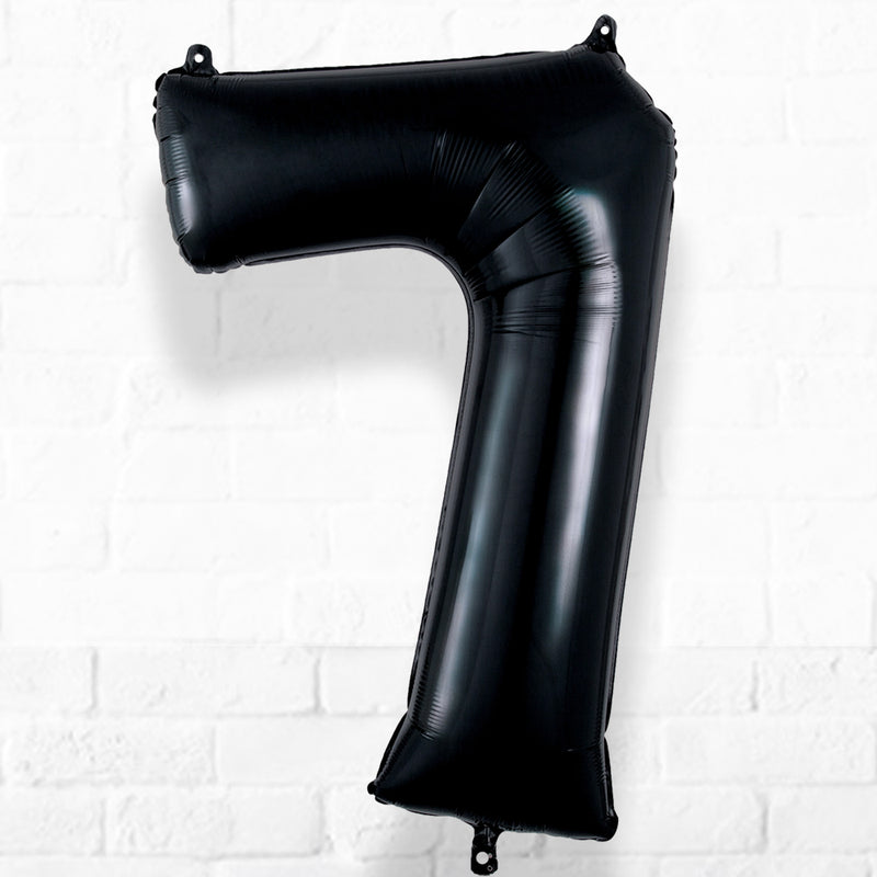 Number Foil Number Seven Black Helium Filled