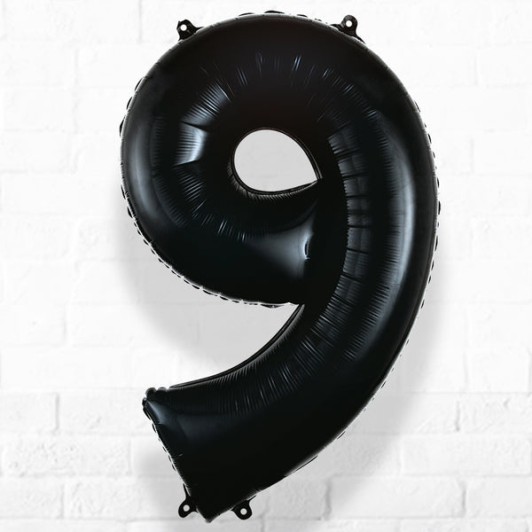 Number Foil Number Nine Black Helium Filled